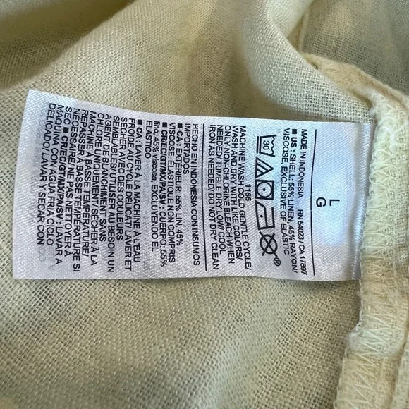 Old Navy Butter Yellow Linen Blend Smocked Back Midi Dress with Pockets Large - Picture 10 of 12